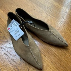 Zara Brown Pointed Flats